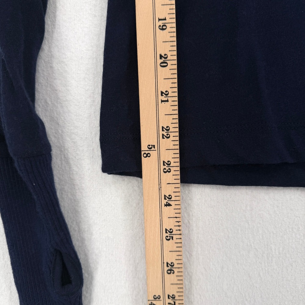 ENZA COSTA Cashmere Easy Cuffed U Neck Top Small Midnight Blue Minimalist Luxury - Picture 6 of 14